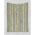 thumbnail image 1 of Aspen Tree Tapestry, Birch Autumn Leaves Artsy Woods with Love Birds Flowers Growth Seasonal, Wall Hanging for Bedroom Living Room Dorm Decor, 60W X 80L Inches, Pale Sage Green, by Ambesonne, 1 of 2