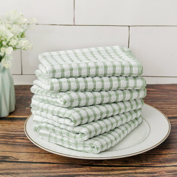 H tel Restaurant cuisine Vaisselle serviettes tissu éponge coton 6pcs Set  38 x 27cm Vert