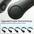 thumbnail image 4 of JISULIFE Portable Neck Fan, 5-Speed Wearable Fan with 4000mAh rechargeable battery, 360°Airflow Cooling Fan, Bladeless Hand-Free Design Essential for Indoor/Outdoor, Gift for Women, Men - Black, 4 of 10