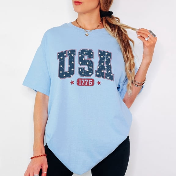 Vintage USA 1776 Patriotic Tee, Retro American Flag 4th of July Shirt, Independence Day Apparel, Unisex S-5XL
