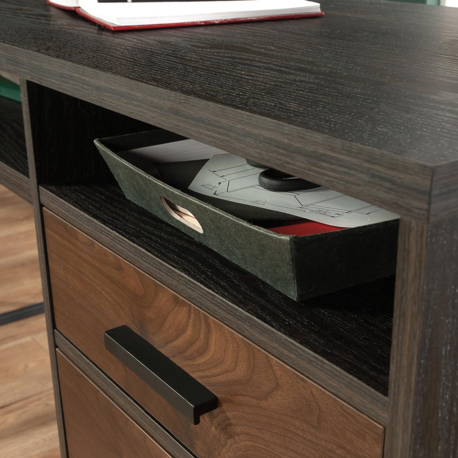 Sauder Canton Lane L-Desk, Brew Oak, 431209