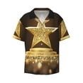 thumbnail image 2 of Lsque Golden Glitter And Light print Men's Cuban Collar Short Sleeve Shirt Summer Beachwear Casual Button Down Fashionable Vacation Leisure Shirt-3X-Large, 2 of 7