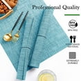 thumbnail image 3 of Placemats, Vinyl Woven Place Mats for Kitchen Table Indoor/Outdoor, Washable Wipeable Dining Blue Placemats Set of 4, 12x18 Inch, 3 of 7