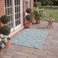 thumbnail image 3 of SAFAVIEH Courtyard Floella Geometric Indoor/Outdoor Area Rug, Aqua/Grey, 2'7" x 5', 3 of 10