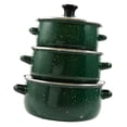 thumbnail image 1 of Siruishop 3 Pieces Enamel Stockpot with Lid Slow Cooker for Restaurant Wedding Kitchen green, 1 of 8