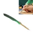 thumbnail image 4 of Calligraphy Feather Pen, Quill Pen Set Retro Elegance Glossy Writing Traditional Craft With Fire Lacquer Wax For Birthday For Business Green, 4 of 8