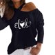 thumbnail image 1 of Blusas de manga larga con estampado de amor sin tirantes a la moda para mujer Pompotops gfhjh2772, 1 of 6