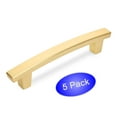 thumbnail image 1 of 5 Pack - Cosmas 5236BG Brushed Gold Contemporary Cabinet Hardware Handle Pull - 3-1/2" Inch (89mm) Hole Centers, 1 of 1