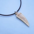 thumbnail image 4 of Fablinks Wolf Tooth Necklace for Men, Necklace with Bone Bead Fang Pendant, Dinosaur Teeth Horn Necklaces with Round Leather Cord, 4 of 6