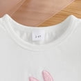 thumbnail image 5 of Yindaity Toddler Girl Easter Outfit Toddler Baby Girl Easter Outfit Bunny Carrot Puff Sleeve Tops Plaid Ruffle Shorts Set Cute Girls Spring Clothes(White,4-5 Years), 5 of 8