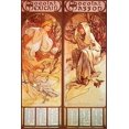 thumbnail image 2 of Vintage Apple Collection 17x24 Gold Ornate Wood Framed with Double Matting Museum Art Print Titled - Mucha Chocolat Panels, 2 of 4