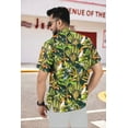 thumbnail image 3 of LA LEELA Men's Hawaii Shirt Short Sleeve Summer Tops Holiday Stylish Men Vacation Beach Shirt Button Down Funky Shirts For Mens XXL Tropical Bird, Green, 3 of 5