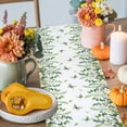 thumbnail image 4 of Table Runner Dresser Scarves 60 Inch Long,Farm Pumpkin Daisy Floral Eucalyptus Leaf Linen Dining Table Runners, 4 of 9