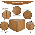 thumbnail image 4 of leatherooze 16*20*20 inch Indoor outdoor Round Leather Pouf, Brown (Comes with No Filler), 4 of 5