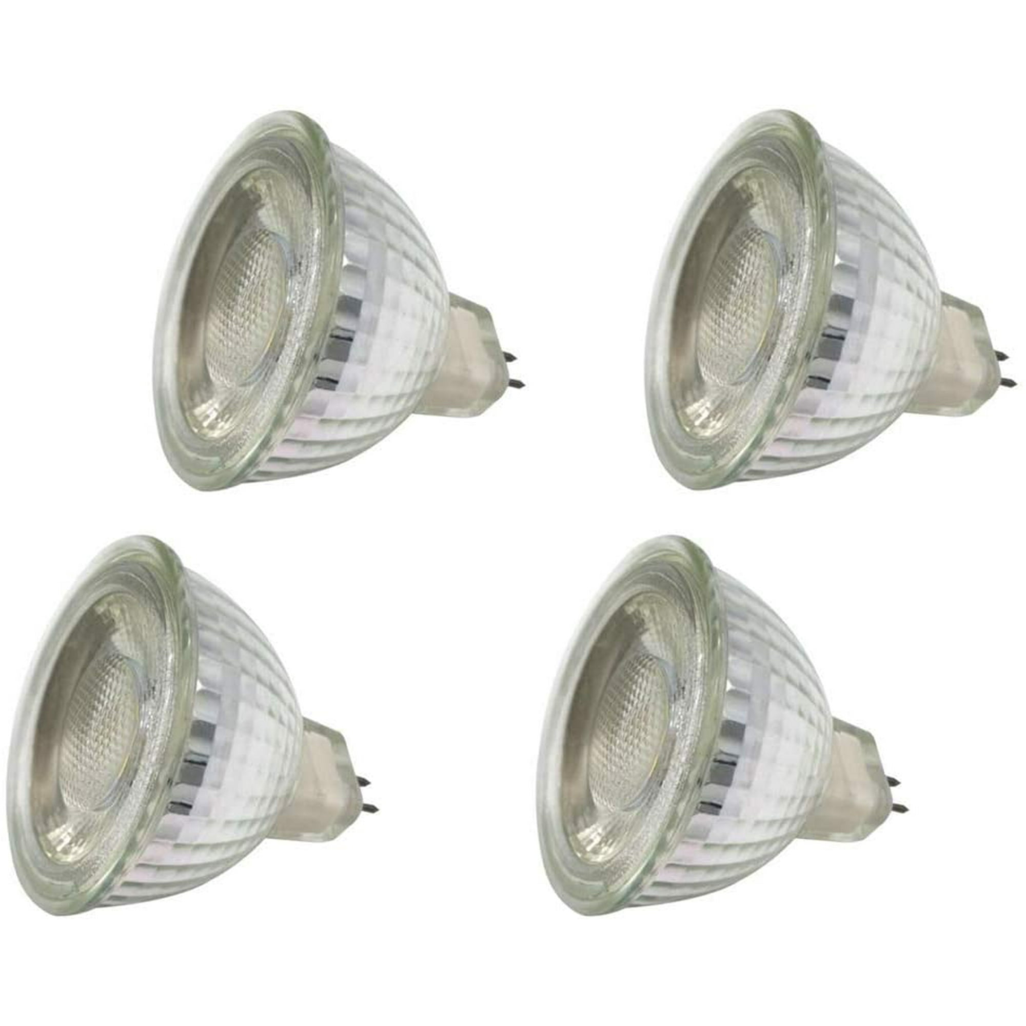 MR16 LED Bulbs 12V 5W(35W-50W Equivalent Halogen Replacement Bulbs) White LED Spotlight Bulbs for Indoor Landscape Track Recessed Bulbs,MR16 GU5.3 Bi-Pin Base,Non Dimmable,4 Pack | Walmart Canada