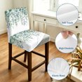 thumbnail image 4 of Eucalyptus Leaves Bar Stool Cover Set of 4, Spring Summer Farmhouse Botanical Stretch Bar Chair Cover, Removable Washable Pub Counter Stool Chair Slipcover for Kitchen Dining Room Pub Cafe, 4 of 9