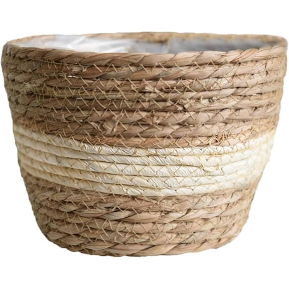 Woven Storage Basket, Christmas Tree Collar Rattan Base Ring Cover Dark Woven Artificial Plant Stand Sleeve Holder for Holiday Festive Room Accent Home Decor, 1 Pack