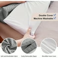 thumbnail image 5 of Gray Hexagon Pattern Bed Wedge Pillow | Headboard Gap Filler & Backrest Support for Sleeping, Contoured Design for Bedroom Comfort, Sleep Support Pillow | Elegant Gray Pillow | Construction, 5 of 8