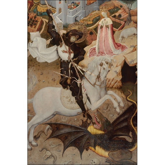 24"x36" Gallery Poster, Bernat Martorell - Saint George Killing the Dragon 1434