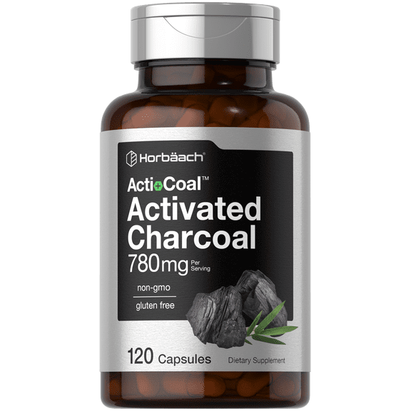 Horbaach Charcoal Pills 780mg | 120 Capsules | Activated Charcoal from Coconut Shells | Non-GMO and Gluten Free | Acti-Coal by Horbaach