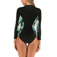 thumbnail image 3 of Aayomet Women Swimsuits Suit Rash Sleeve Printed Swimsuits Surfing Long Bathing Sunscreen Swimwears (Blue, L), 3 of 5
