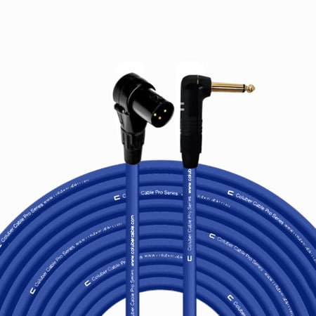Columber Cable - Right Angle XLR Male to Right Angle 1/4" TS 3-Pin Connector