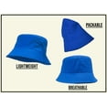 thumbnail image 3 of Bucket Hat For Men Women - Cotton Packable Fishing Cap, Turquoise S/M, 3 of 3