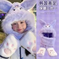 thumbnail image 2 of Conjunto de guantes y bufanda Kawaii Sanrio Hello Kitty, bufanda de peluche Kuromi Melody, gorro cálido de invierno para estudiante de dibujos animados, regalo de cumpleaños para niña, 2 of 5
