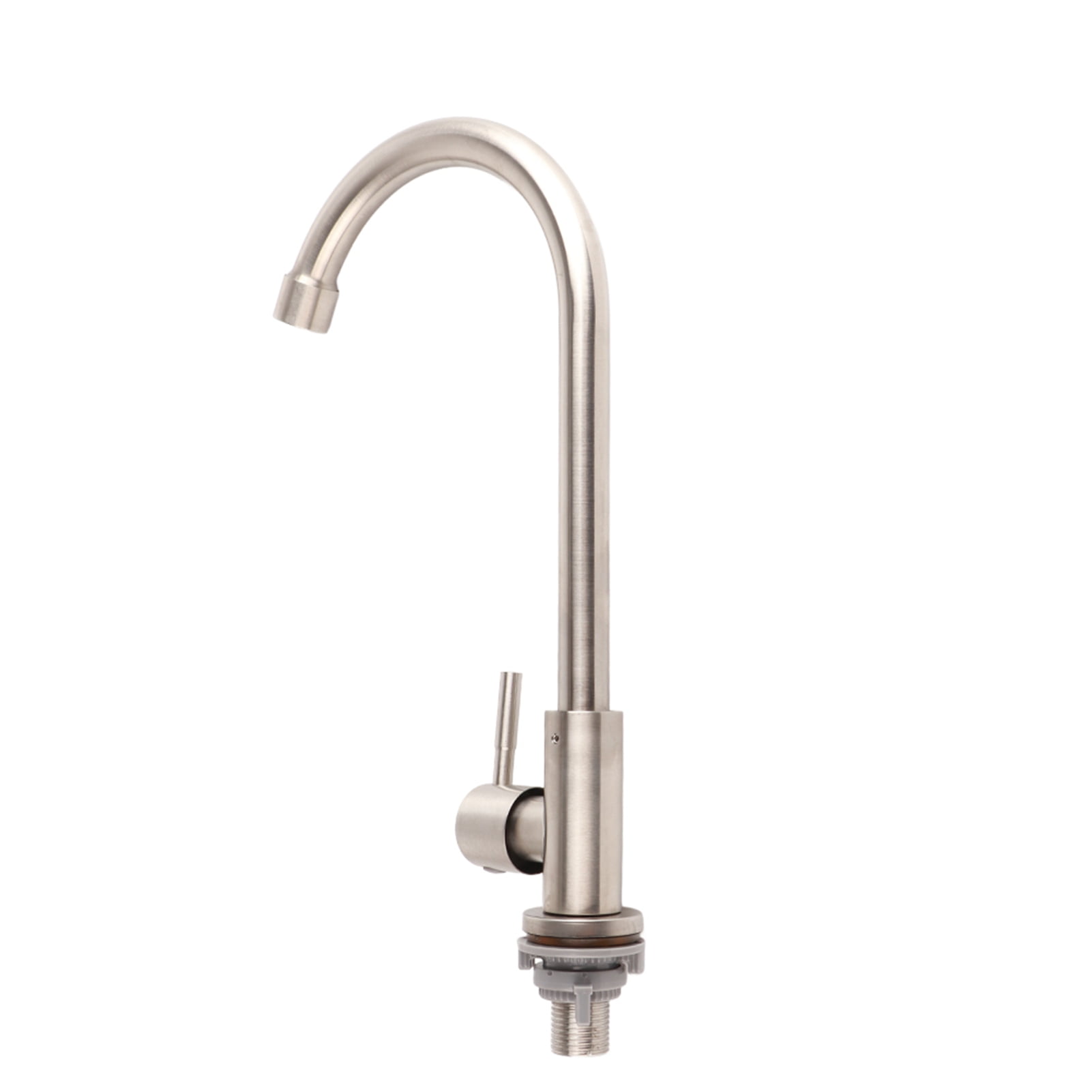 BIMZUC Stainless Steel Kitchen Faucet Single Cold Water Tap with 360 Degree Rotation Single Hole Basin Sink Faucet G1/2in Thread 11.4 inches / 29 cm