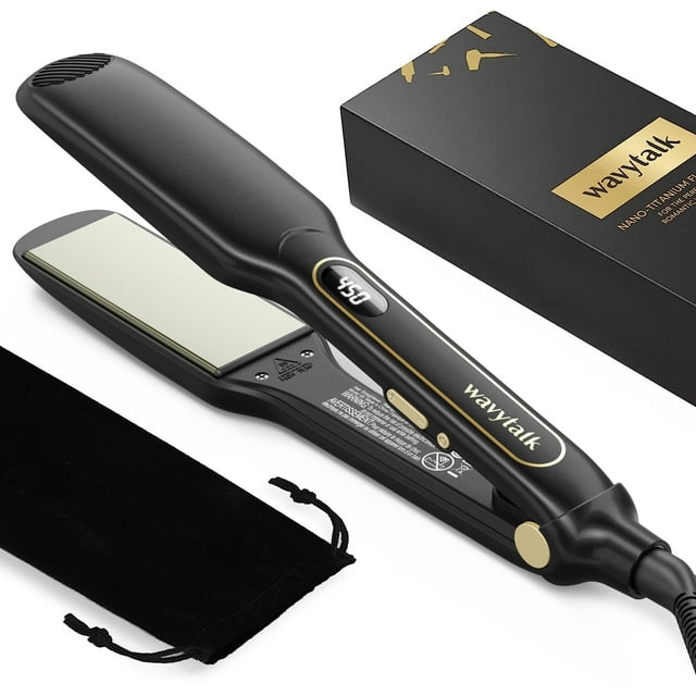 Plancha alisadora de pelo con plancha de titanio de 4,3 cm de ancho Wavytalk