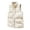 Beige L, variant on Winter Women Vest Coat Thickened Padded Zipper Closure Stand Collar Neck Protection Sleeveless Solid Color Windproof Heat Retention Outdoor Down Coat