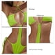 thumbnail image 2 of Traje de baño de una pieza para mujer, traje de baño de bikini elástico con cuello halter y lazo lateral, para mujer, verde fluorescente M, 2 of 6
