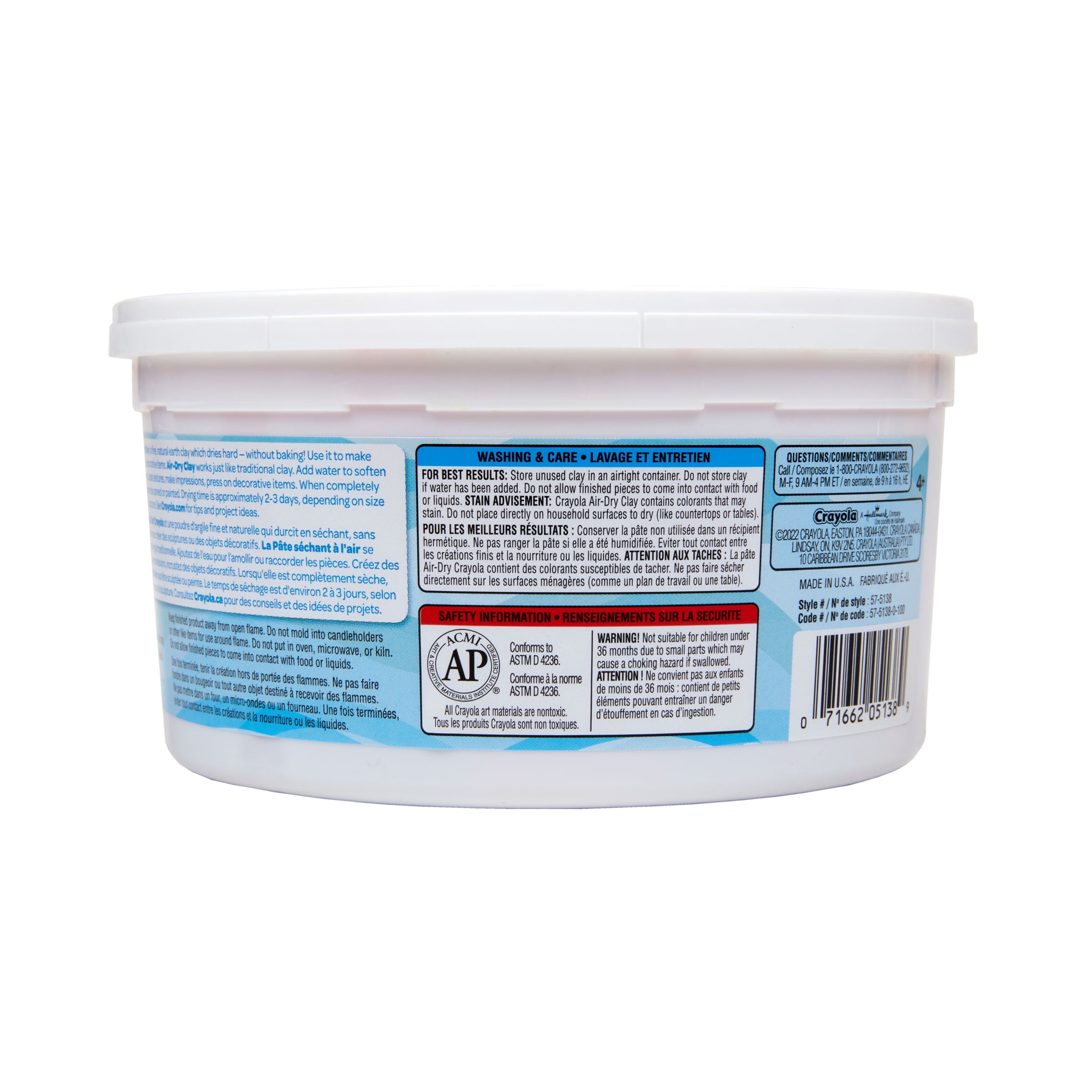Crayola Air Dry Clay, 2.5lb Tub, Red, Pack of 4