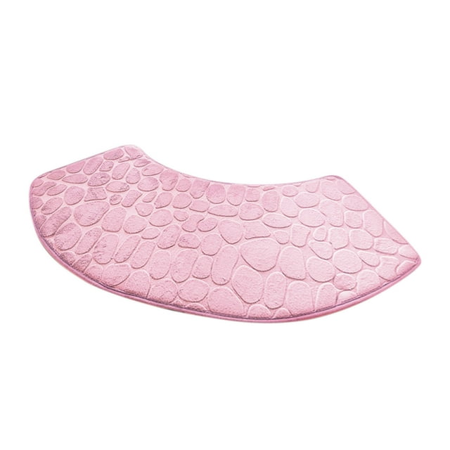 Pink Pink Foam Bath Rug With Embossed Design For Bathroom Use Water Absorbent And Washable Non-Slip Thick Soft Carpet For Shower Polyester Material Bath Rug