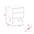 thumbnail image 3 of Cterwk Nightstand, 4 Legs, 2 Drawers, White, 3 of 7