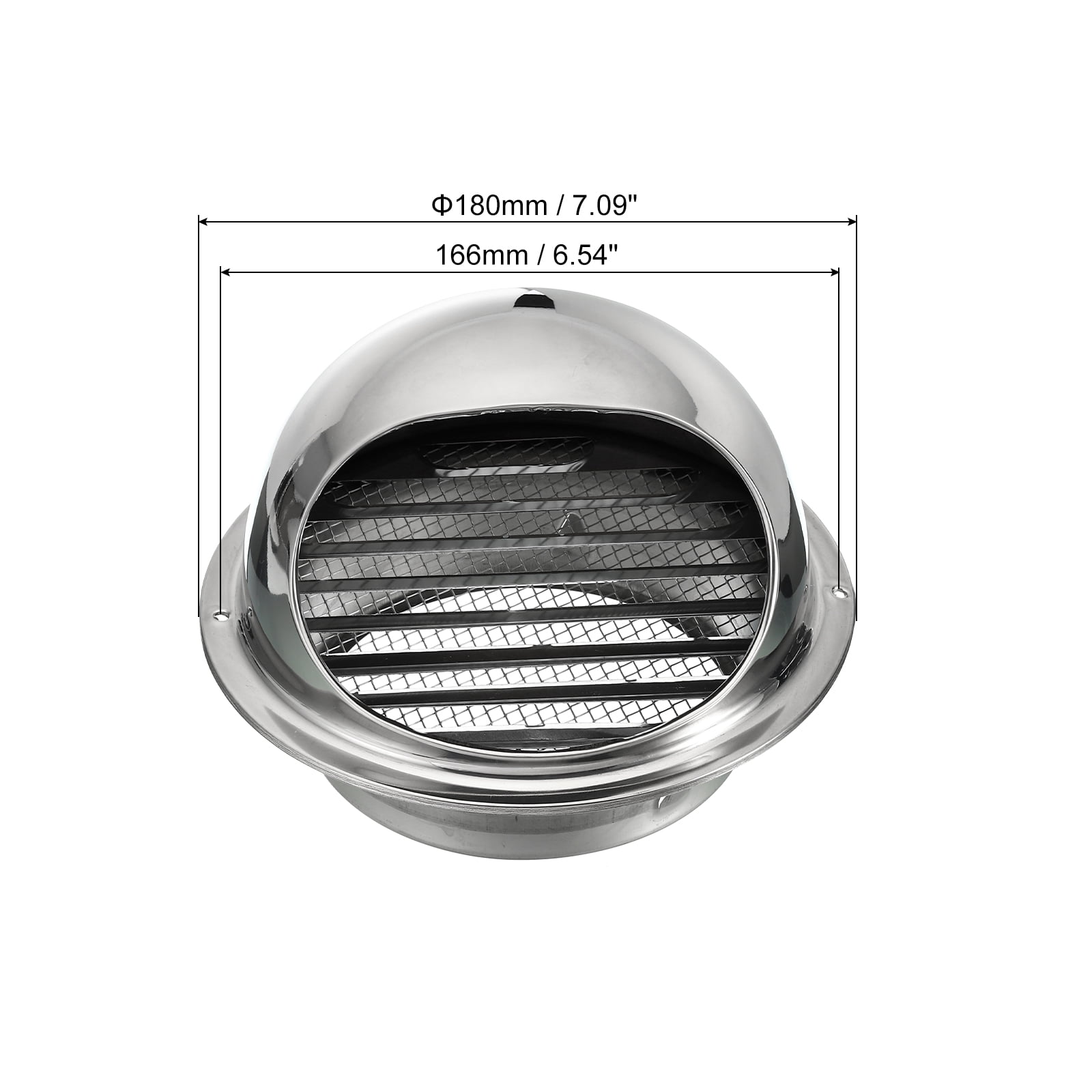 Uxcell 5" Round Soffit Air Vents, Stainless Steel Louver Grille Vent Cover Mesh Grill Hood for Kitchen Bathroom