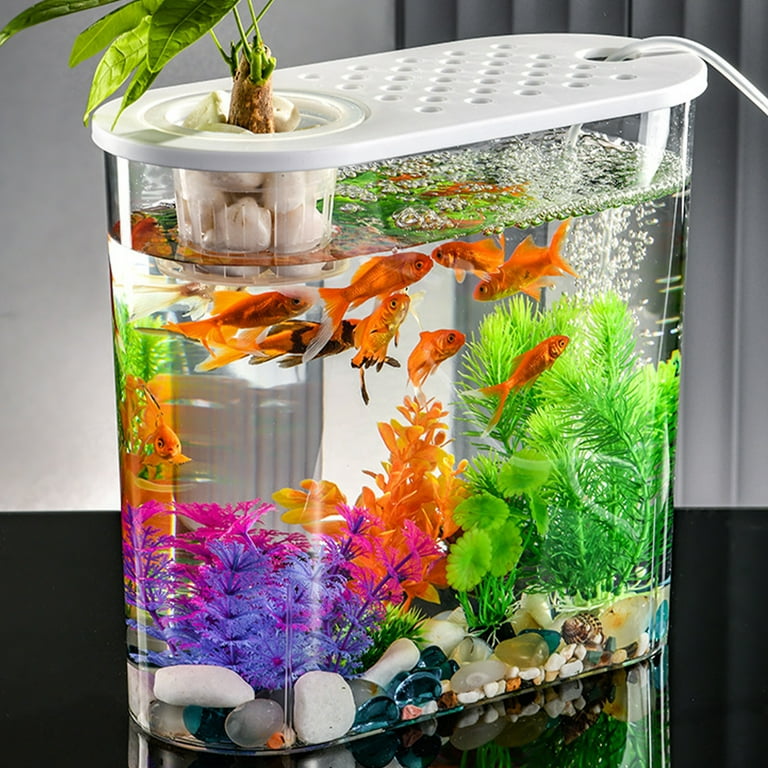 Small Fish Tank Gallon Plastic Aquarium for Shrimp Guppy