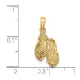 thumbnail image 2 of 14k Textured Polished Gold 3-d Fort Myers Double Flip Flop Pendant Necklace 21.8x10.2mm Wide 3.15mm Thick Pendant for Wo, 2 of 2