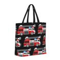 thumbnail image 2 of Naloa Fire and Rescue Truck Tote Bag for Women, Foldable Tote Bag With Zipper, Large Shoulder Bag, Top Handle Handbag for Travel, Work, Shopping, 2 of 9