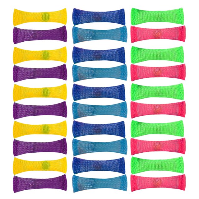 yingyy 30 Pcs Tube en Maille Tressée Jouet avec Libération de Balle Jouet de Décompression