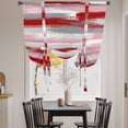 thumbnail image 3 of Red Pink Gray Stripes Balloon Curtains for Bedroom/Front Door/Bathroom, Modern Abstract Minimalist Retro Tie Up Curtains 63 Inch Length Light Filtering Kitchen Curtains Shades for Windows 46"x63", 3 of 8