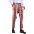 thumbnail image 5 of INSPIRE CHIC Striped Dress Pants for Men's Big & Tall Flat Front Business Trousers 34 Rainbow, 5 of 5