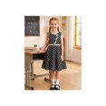 thumbnail image 5 of Girls Dress Black Polka Dot Sleeveless Cotton Casual Summer Casual Family Dress with Belt 7 Years, 5 of 9