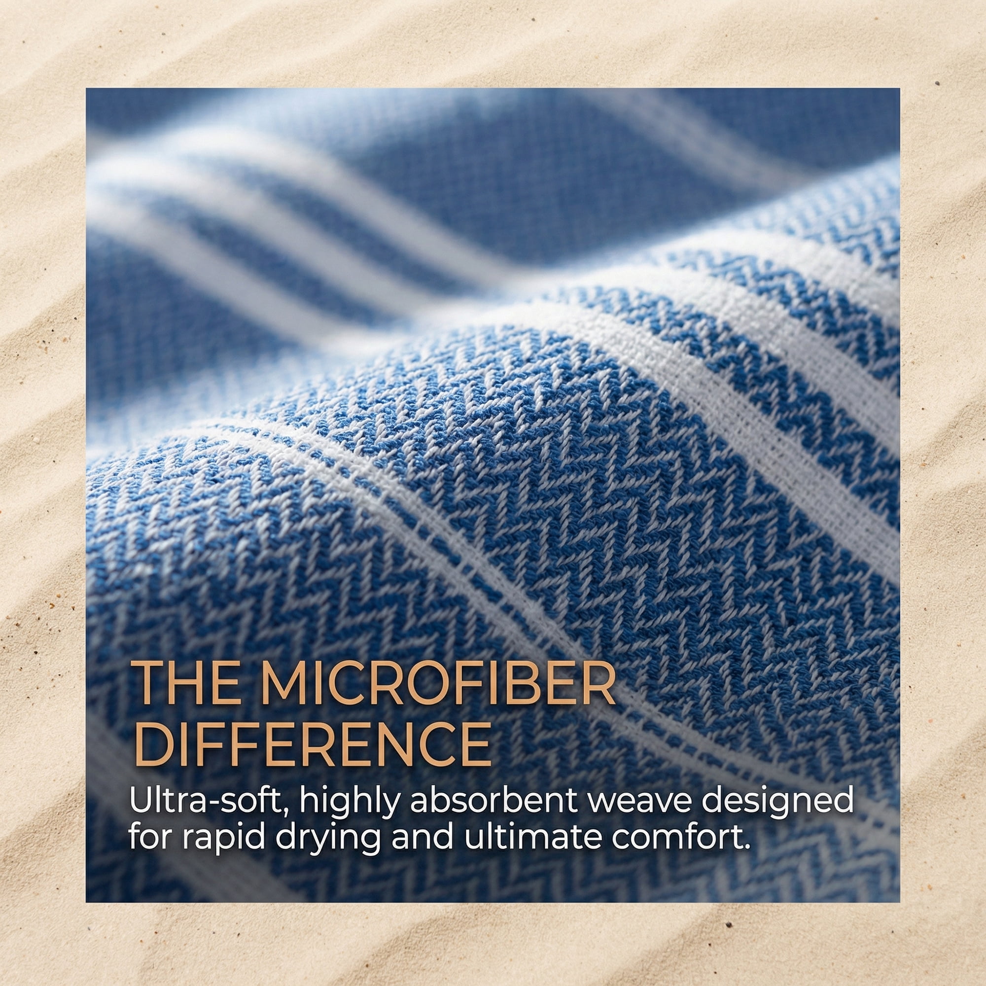 Unique Bargains Stripe Turkish Sand Free Towel 2 Pack Royal Blue/Light Yellow 71"x35"