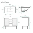 thumbnail image 2 of Bron 36" Freestanding Bathroom Vanity in Black Oak with Black Sink Top, 2 of 8