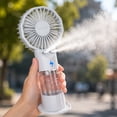 thumbnail image 3 of Handheld Mist Fan Portable Rechargeable Mini Spray Fan Dual Nozzle Quiet Operation USB Powered Cooling Fan for Outdoor and Indoor Use, 3 of 7
