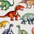 thumbnail image 6 of HAOXIT Dinosaur Tablecloth, Various Different Animals from Jurassic Cartoon Mammals Pattern, Round Table Cover for Dining Room Kitchen Decor 54-58, 6 of 8