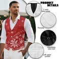 thumbnail image 6 of Yuyamidu Red Snowflake Men's Formal Vest Set Slim Fit Waistcoat for Wedding Prom Party Mens Suit Vest Christmas Tuxedo Vests Size 3XL, 6 of 7