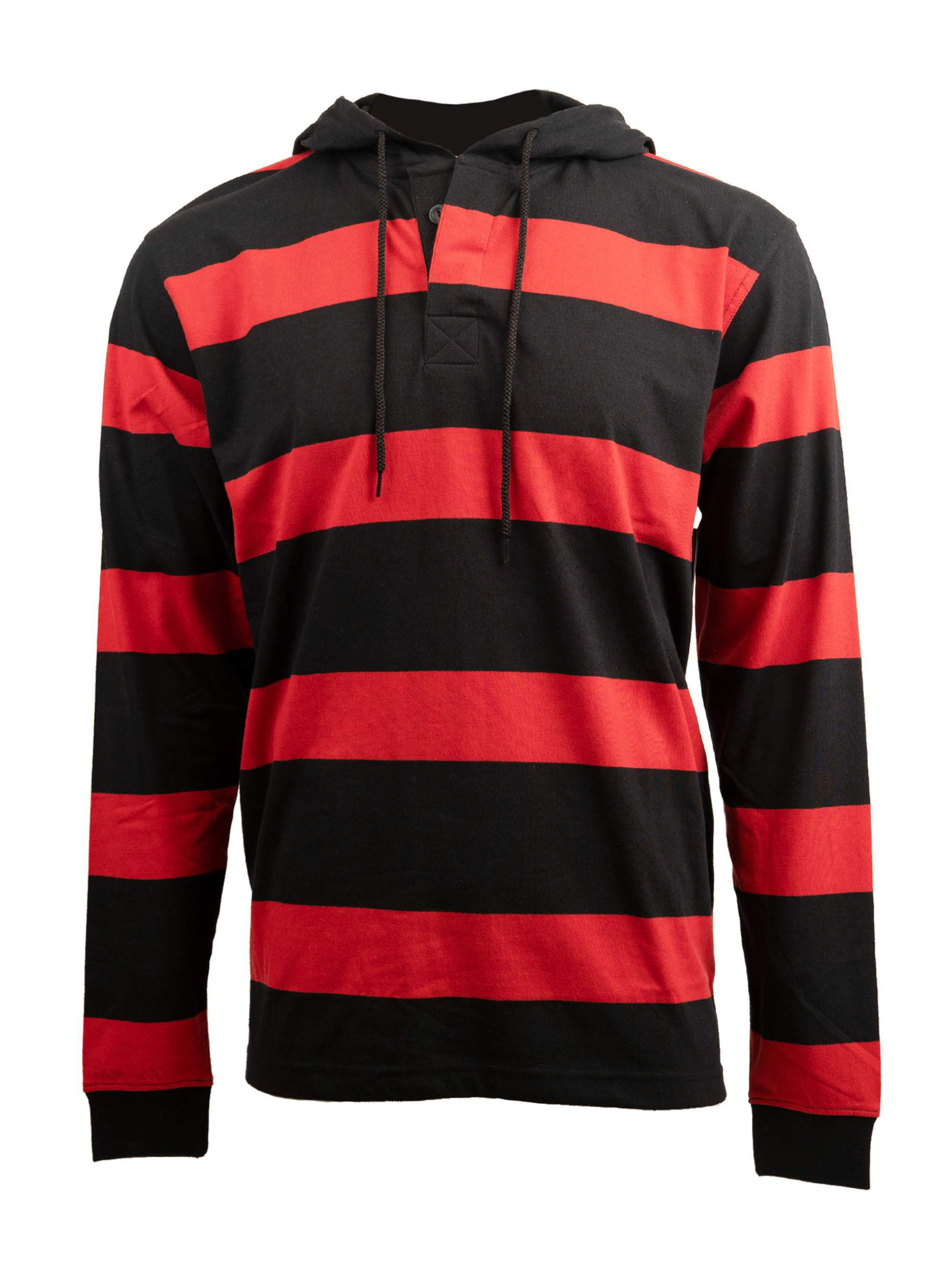 Burnside Men's Hooded Rugby Shirt