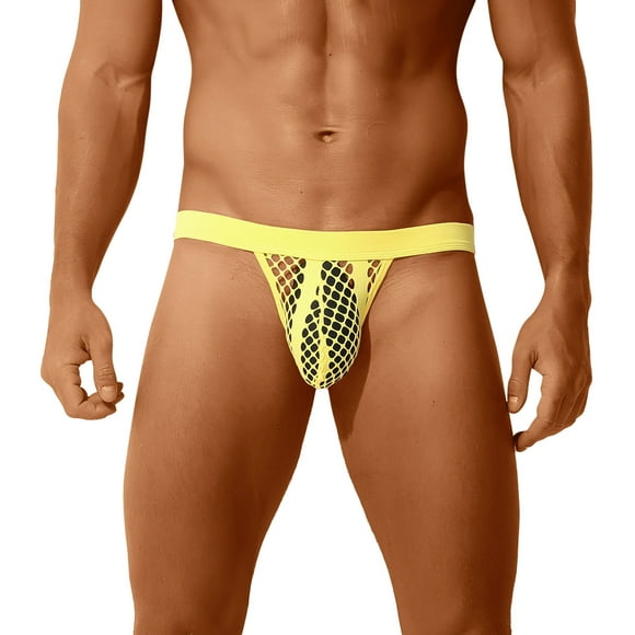 B91xZ Men's Underwear Cotton Stretch Bikini Underwear for men,Yellow S